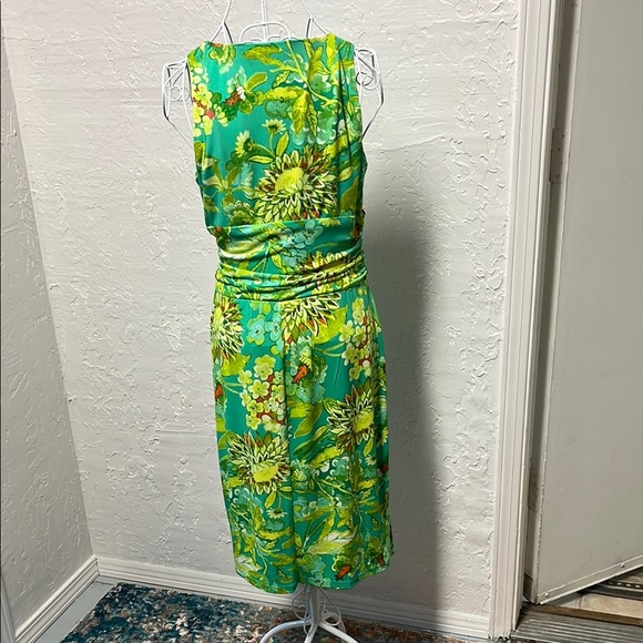 Ralph Lauren Green Sheath Sleeveless Midi Dress V-Neck Sleeveless - Picture 6 of 8